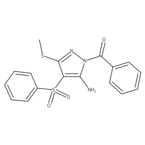 [5-Amino-3-(methylthio)-4-(phenylsulfonyl)-1H-pyrazol-1-yl]phenylmethanone结构式