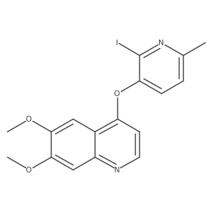 4-[(2-Iodo-6-methyl-3-pyridyl)oxy]-6,7-dimethoxyquinoline Structure