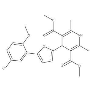 Dimethyl 4-(5-(5-chloro-2-methoxyphenyl)furan-2-yl)-2,6-dimethyl-1,4-dihydropyridine-3,5-dicarboxylate结构式