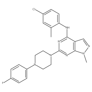 N-(4-chloro-2-methylphenyl)-6-[4-(4-fluorophenyl)piperazin-1-yl]-1-methyl-1H-pyrazolo[3,4-d]pyrimidin-4-amine结构式