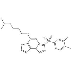 3-((3,4-dimethylphenyl)sulfonyl)-N-(3-isopropoxypropyl)thieno[2,3-e][1,2,3]triazolo[1,5-a]pyrimidin-5-amine结构式
