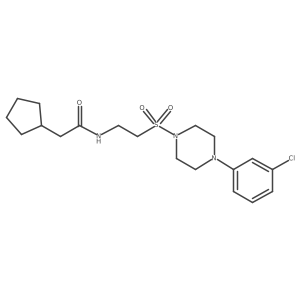 N-(2-((4-(3-chlorophenyl)piperazin-1-yl)sulfonyl)ethyl)-2-cyclopentylacetamide结构式