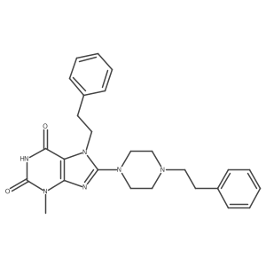 3-methyl-7-phenethyl-8-(4-phenethylpiperazin-1-yl)-1H-purine-2,6(3H,7H)-dione Structure