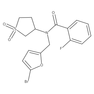 N-[(5-bromofuran-2-yl)methyl]-N-(1,1-dioxidotetrahydrothiophen-3-yl)-2-fluorobenzamide结构式