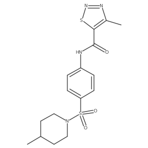 4-methyl-N-{4-[(4-methylpiperidin-1-yl)sulfonyl]phenyl}-1,2,3-thiadiazole-5-carboxamide Structure