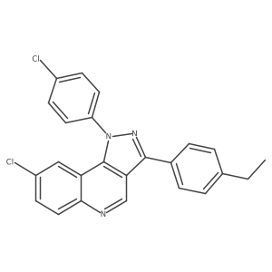 8-chloro-1-(4-chlorophenyl)-3-(4-ethylphenyl)-1H-pyrazolo[4,3-c]quinoline结构式