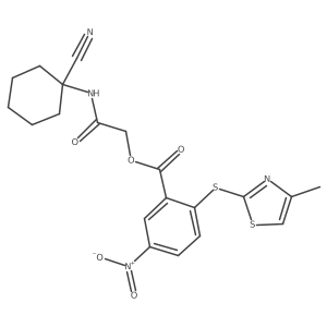 [(1-Cyanocyclohexyl)carbamoyl]methyl 2-[(4-methyl-1,3-thiazol-2-YL)sulfanyl]-5-nitrobenzoate结构式