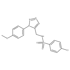 4-chloro-N-((1-(4-methoxyphenyl)-1H-tetrazol-5-yl)methyl)benzenesulfonamide结构式