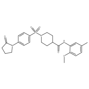 N-(2-methoxy-5-methylphenyl)-1-{[4-(2-oxo-1-pyrrolidinyl)phenyl]sulfonyl}-4-piperidinecarboxamide结构式
