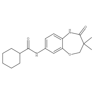 N-(3,3-dimethyl-4-oxo-2,3,4,5-tetrahydrobenzo[b][1,4]oxazepin-8-yl)cyclohexanecarboxamide结构式