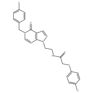 2-(4-chlorophenoxy)-N-(2-(5-(4-fluorobenzyl)-4-oxo-4,5-dihydro-1H-pyrazolo[3,4-d]pyrimidin-1-yl)ethyl)acetamide Structure