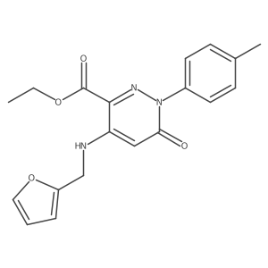 Ethyl 4-((furan-2-ylmethyl)amino)-6-oxo-1-(p-tolyl)-1,6-dihydropyridazine-3-carboxylate Structure