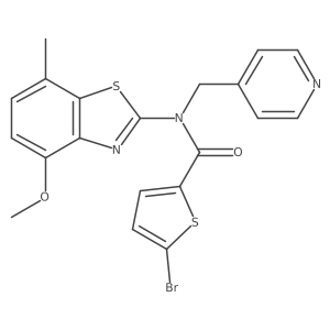 5-bromo-N-(4-methoxy-7-methylbenzo[d]thiazol-2-yl)-N-(pyridin-4-ylmethyl)thiophene-2-carboxamide Structure
