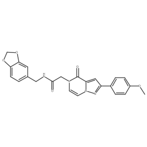 N-(1,3-benzodioxol-5-ylmethyl)-2-[2-(4-methoxyphenyl)-4-oxopyrazolo[1,5-a]pyrazin-5(4H)-yl]acetamide结构式