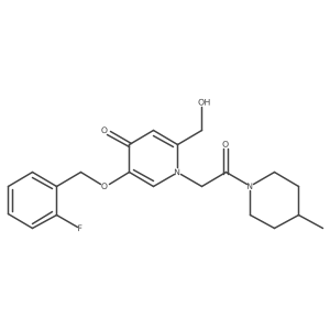 5-((2-fluorobenzyl)oxy)-2-(hydroxymethyl)-1-(2-(4-methylpiperidin-1-yl)-2-oxoethyl)pyridin-4(1H)-one Structure