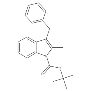 1h-Indole-1-carboxylic acid,2-iodo-3-(phenylmethyl)-,1,1-dimethylethyl ester Structure