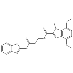 N~2~-[3-(1,3-benzothiazol-2-ylamino)-3-oxopropyl]-4,7-dimethoxy-1-methyl-1H-indole-2-carboxamide Structure