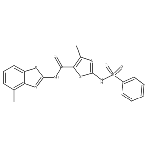 5-Thiazolecarboxamide, 4-methyl-N-(4-methyl-2-benzothiazolyl)-2-[(phenylsulfonyl)amino]- Structure