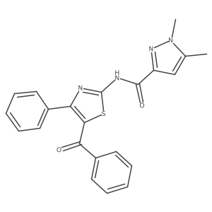 N-(5-benzoyl-4-phenylthiazol-2-yl)-1,5-dimethyl-1H-pyrazole-3-carboxamide Structure