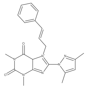 8-(3,5-dimethylpyrazol-1-yl)-1,3-dimethyl-7-[(E)-3-phenylprop-2-enyl]-5H-purin-7-ium-2,6-dione结构式