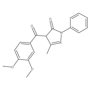 4-(3,4-dimethoxybenzoyl)-3-methyl-1-phenyl-1H-pyrazol-5(4H)-one结构式