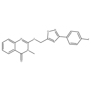 2-(((3-(4-fluorophenyl)-1,2,4-oxadiazol-5-yl)methyl)thio)-3-methylquinazolin-4(3H)-one Structure