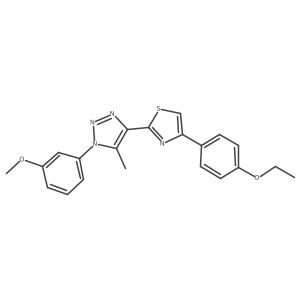 4-(4-ethoxyphenyl)-2-(1-(3-methoxyphenyl)-5-methyl-1H-1,2,3-triazol-4-yl)thiazole结构式
