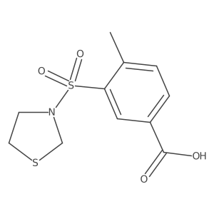4-Methyl-3-(1,3-thiazolidin-3-ylsulfonyl)benzoic acid结构式
