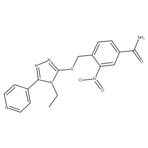 4-({[4-ethyl-5-(pyridin-4-yl)-4H-1,2,4-triazol-3-yl]sulfanyl}methyl)-3-nitrobenzamide结构式