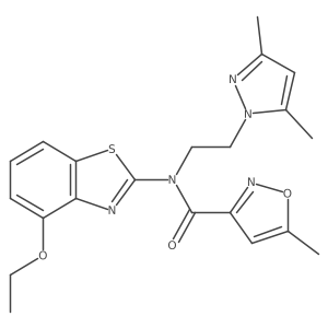 N-(2-(3,5-dimethyl-1H-pyrazol-1-yl)ethyl)-N-(4-ethoxybenzo[d]thiazol-2-yl)-5-methylisoxazole-3-carboxamide结构式