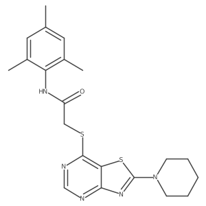 N-mesityl-2-((2-(piperidin-1-yl)thiazolo[4,5-d]pyrimidin-7-yl)thio)acetamide Structure
