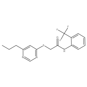 2-((6-propylpyrimidin-4-yl)thio)-N-(2-(trifluoromethyl)phenyl)acetamide结构式