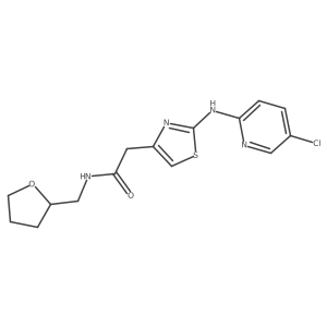 2-(2-((5-chloropyridin-2-yl)amino)thiazol-4-yl)-N-((tetrahydrofuran-2-yl)methyl)acetamide Structure