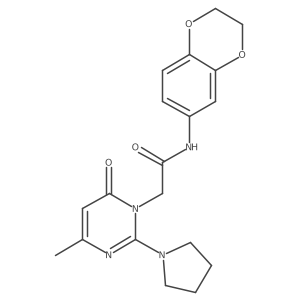 N-(2,3-dihydro-1,4-benzodioxin-6-yl)-2-[4-methyl-6-oxo-2-(pyrrolidin-1-yl)-1,6-dihydropyrimidin-1-yl]acetamide结构式