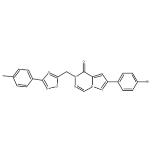 8-(4-Bromophenyl)-1-((3-(p-tolyl)-1,2,4-oxadiazol-5-yl)methyl)pyrazolo[1,5-d][1,2,4]triazinone结构式
