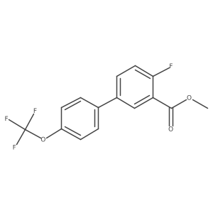 4-Fluoro-4'-(trifluoromethoxy)biphenyl-3-carboxylic acid methyl ester Structure