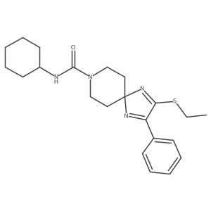 N-cyclohexyl-2-(ethylthio)-3-phenyl-1,4,8-triazaspiro[4.5]deca-1,3-diene-8-carboxamide结构式