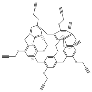 12,15,32,35,52,55,72,75,92,95-Decakis(prop-2-yn-1-yloxy)-1,3,5,7,9(1,4)-pentabenzenacyclodecaphane Structure