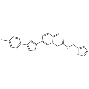 2-(5-(3-(4-bromophenyl)-1,2,4-oxadiazol-5-yl)-2-oxopyridin-1(2H)-yl)-N-(furan-2-ylmethyl)acetamide结构式