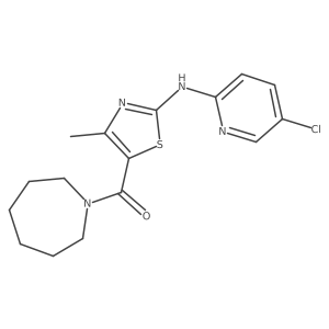 Azepan-1-yl{2-[(5-chloropyridin-2-yl)amino]-4-methyl-1,3-thiazol-5-yl}methanone结构式