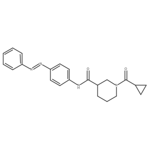 3-Piperidinecarboxamide, 1-(cyclopropylcarbonyl)-N-[4-(2-phenyldiazenyl)phenyl]- Structure