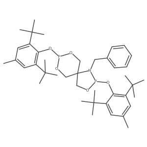 2,8-Bis[2,6-bis(1,1-dimethylethyl)-4-methylphenoxy]-1-(phenylmethyl)-3,7,9-trioxa-1-aza-2,8-diphosphaspiro[4.5]decane结构式