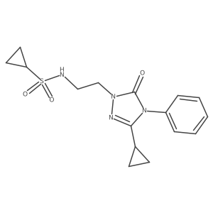 N-(2-(3-cyclopropyl-5-oxo-4-phenyl-4,5-dihydro-1H-1,2,4-triazol-1-yl)ethyl)cyclopropanesulfonamide Structure