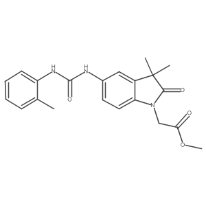 Methyl 2-(3,3-dimethyl-2-oxo-5-(3-(o-tolyl)ureido)indolin-1-yl)acetate Structure
