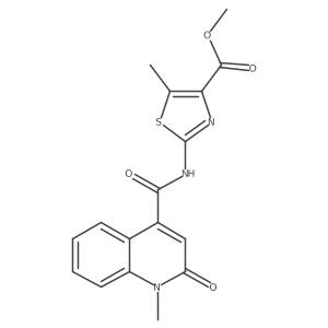Methyl 5-methyl-2-{[(1-methyl-2-oxo-1,2-dihydroquinolin-4-yl)carbonyl]amino}-1,3-thiazole-4-carboxylate Structure
