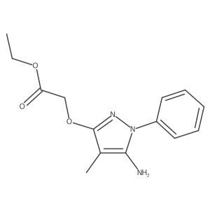 Ethyl 2-((5-amino-4-methyl-1-phenyl-1H-pyrazol-3-yl)oxy)acetate结构式