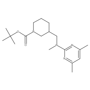 tert-Butyl 3-(((4,6-dimethylpyrimidin-2-yl)(methyl)amino)methyl)piperidine-1-carboxylate结构式