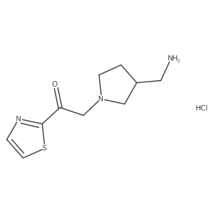 2-(3-(Aminomethyl)pyrrolidin-1-yl)-1-(thiazol-2-yl)ethanone hydrochloride Structure
