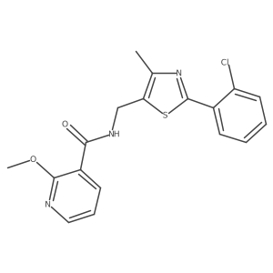 N-((2-(2-chlorophenyl)-4-methylthiazol-5-yl)methyl)-2-methoxynicotinamide结构式