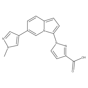 1-(6-(1-Methyl-1H-pyrazol-4-yl)indolizin-3-yl)-1H-pyrazole-3-carboxylic acid结构式